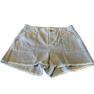 Chelsea & Violet high waisted shorts pockets Anthropologie cotton light green